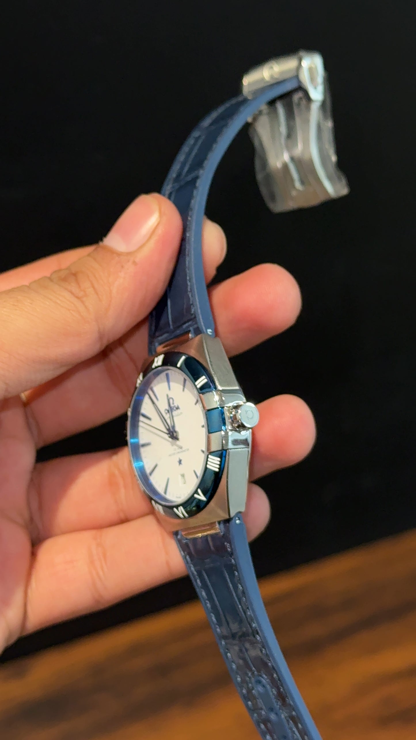 Omega Constellation | Silver Blue Case | Blue Strap | White Dial