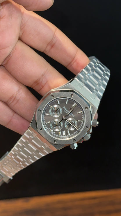 AP | Chrono | Silver Chain | Grey Plain Dial