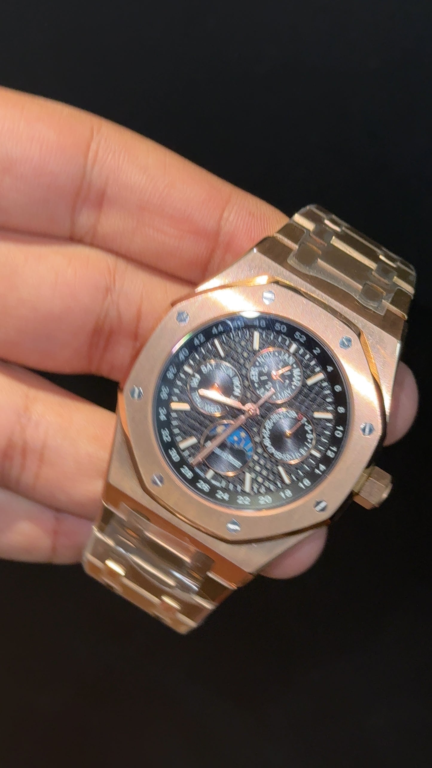 AP Auto | Rose Chain | Chrono | Calendar Edition | Black Dial