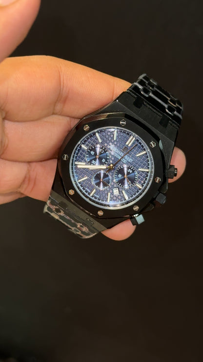 AP | Black Chain | Blue Chrono Dial
