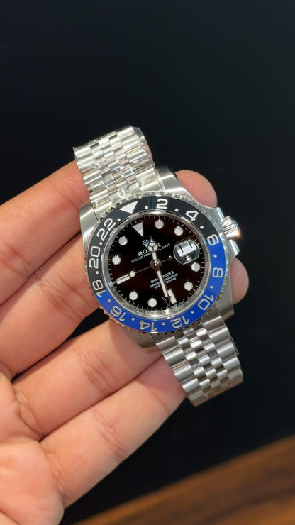 Premium GMT | Batman | Silver Chain | Black Dial