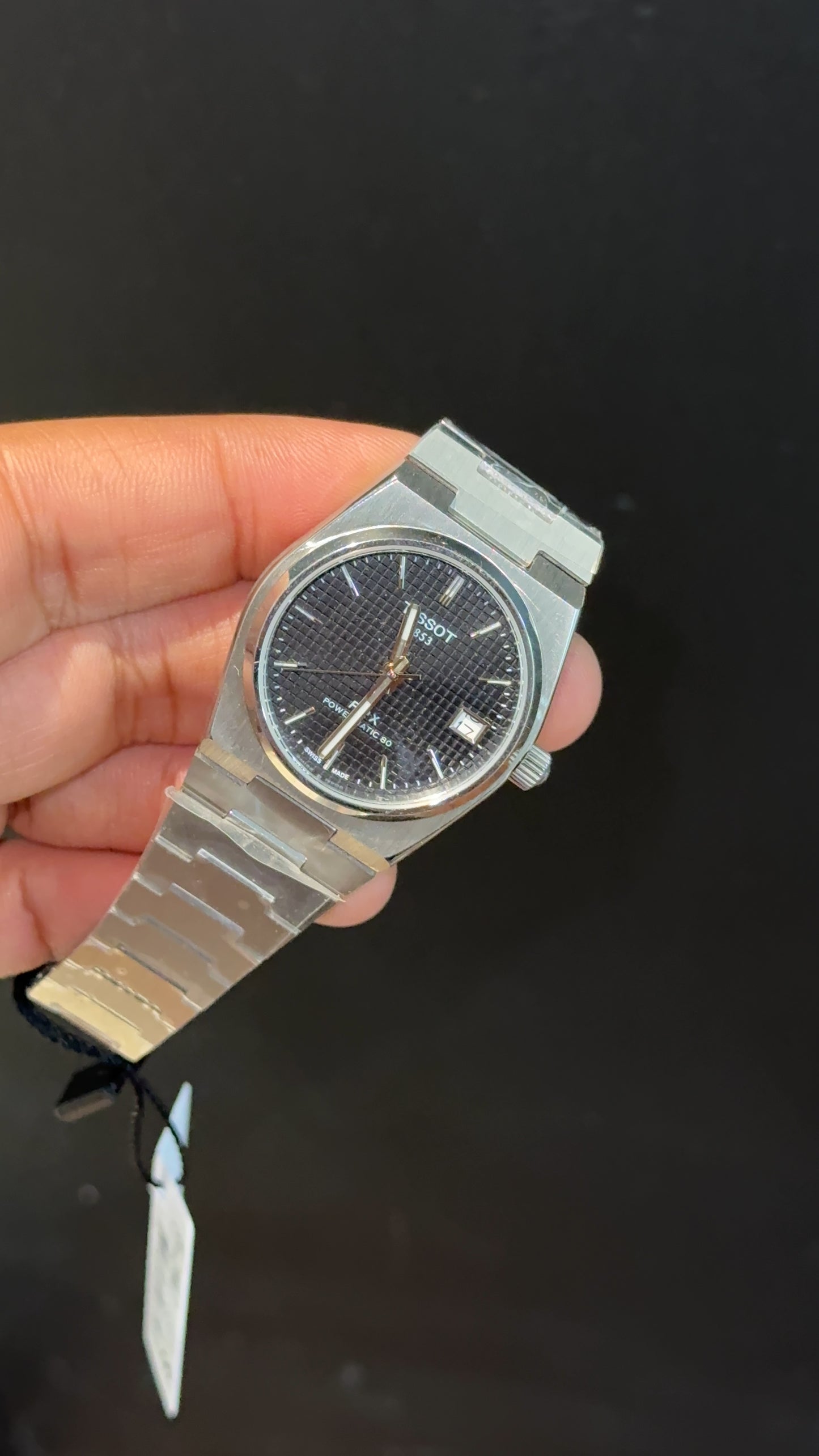 Tissot Prx | Quartz | Silver Chain | 35mm | Black Texture Dial - twentyfour