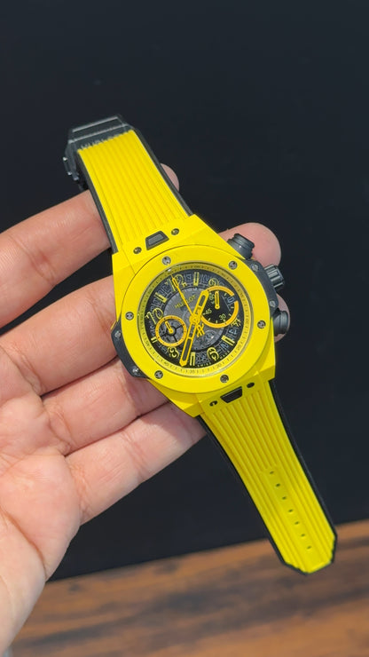 Premium Hublot | Big Bang Unico  Edition | Yellow Strap | Yellow Dial
