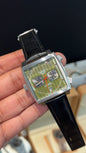 Tag Monaco | Back Leather Strap | Black Chrono | Olive Green Dial