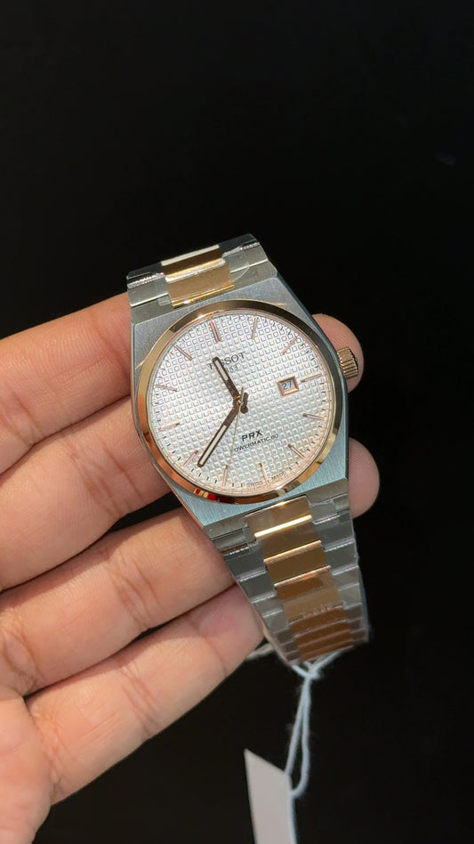 Tissot Prx | Quartz | Rose Two Tone | White Texture Dial - twentyfour