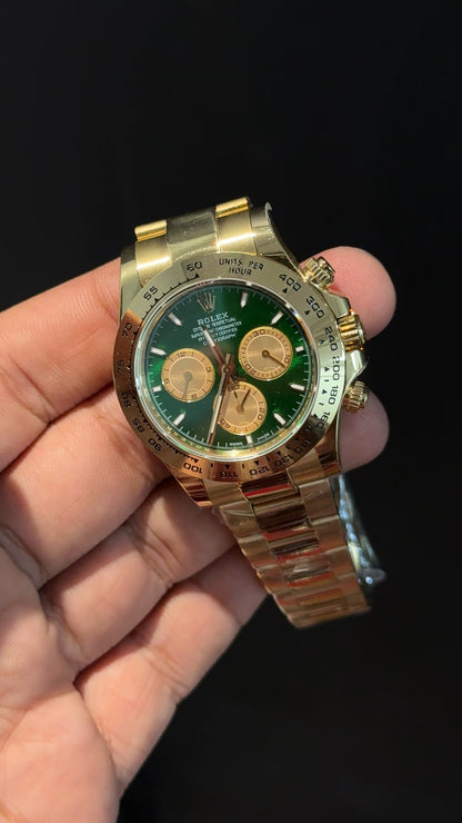 Premium Daytona | John Mayer | Gold Chain | Dark Green Dial
