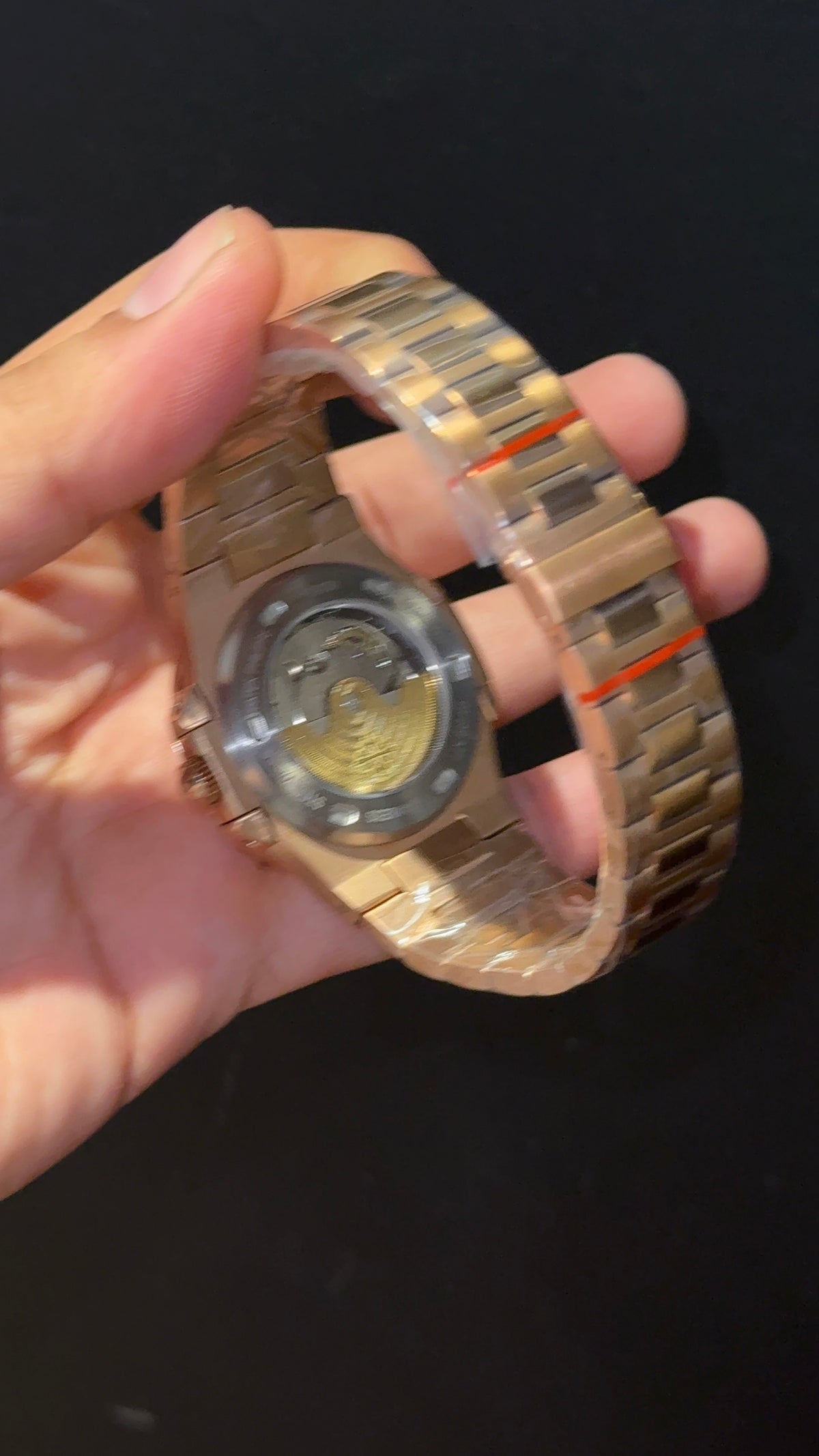 Pp auto | Rose Chain | Brown Golden Dial