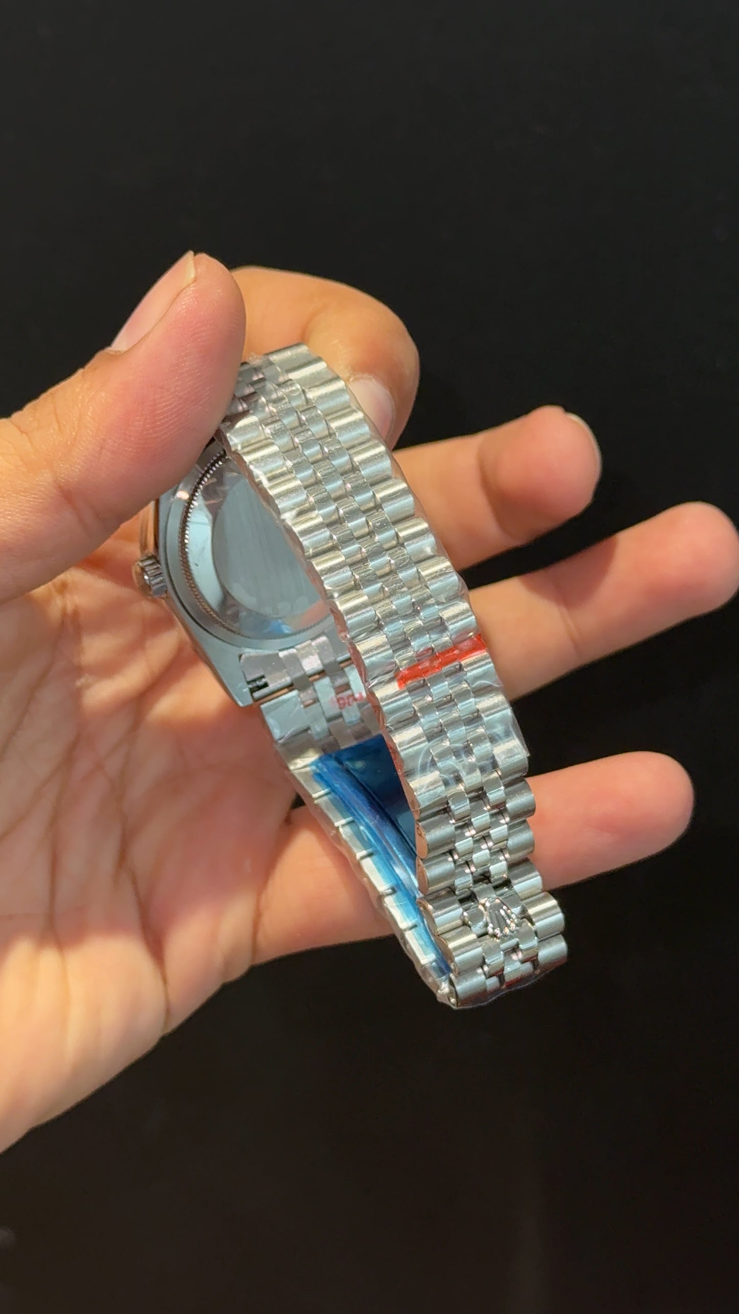 Datejusy | 36mm | Silver Chain | Light Pinkish Diamond Dial