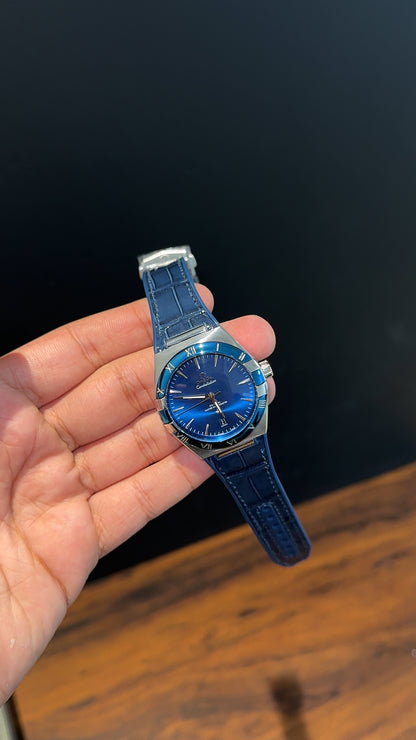 Omega Constellation | Silver Blue Case | Blue Strap | Blue Dial