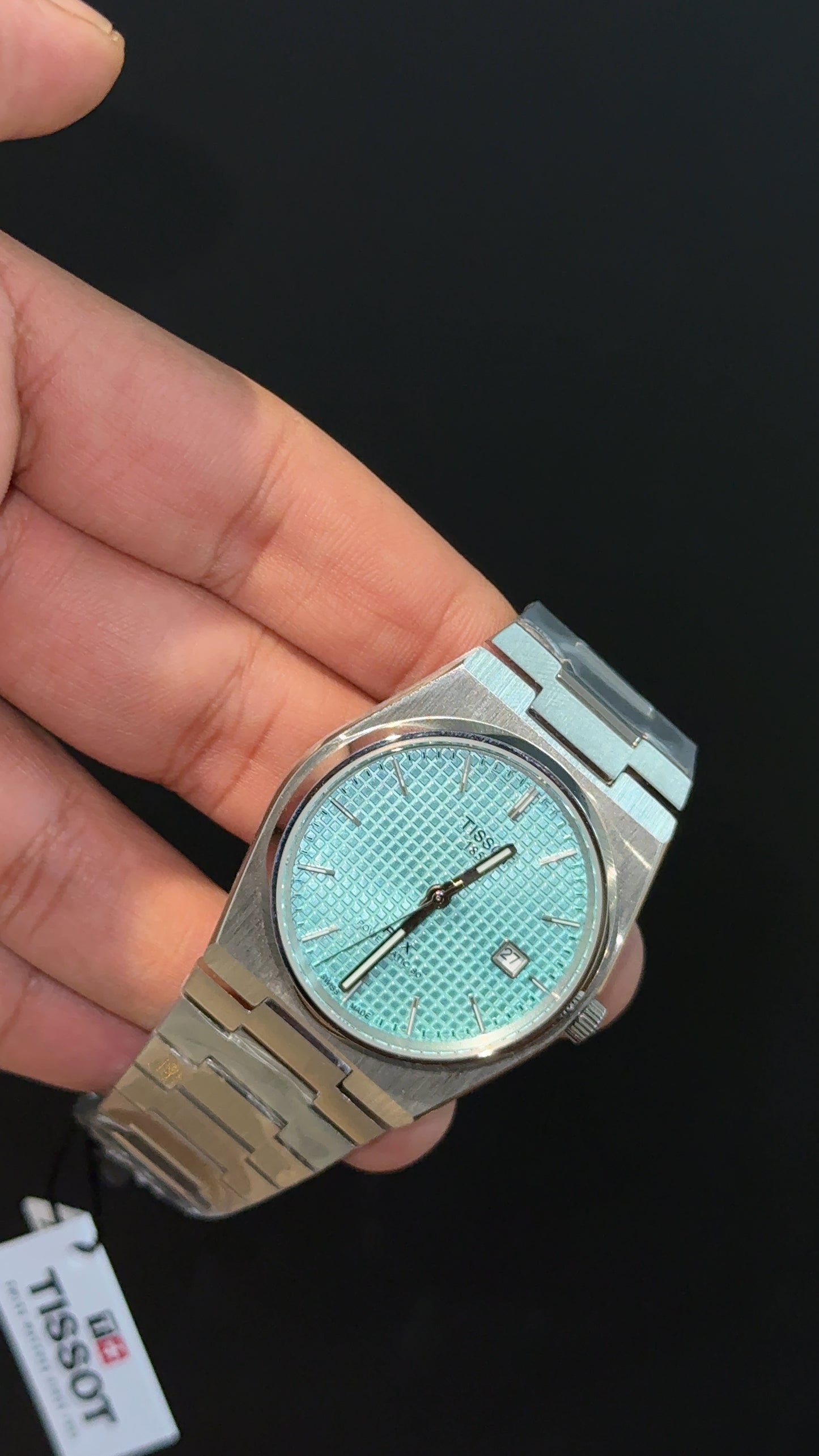Tissot Prx  | Auto | Silver Chain | Sky Blue Texture Dial