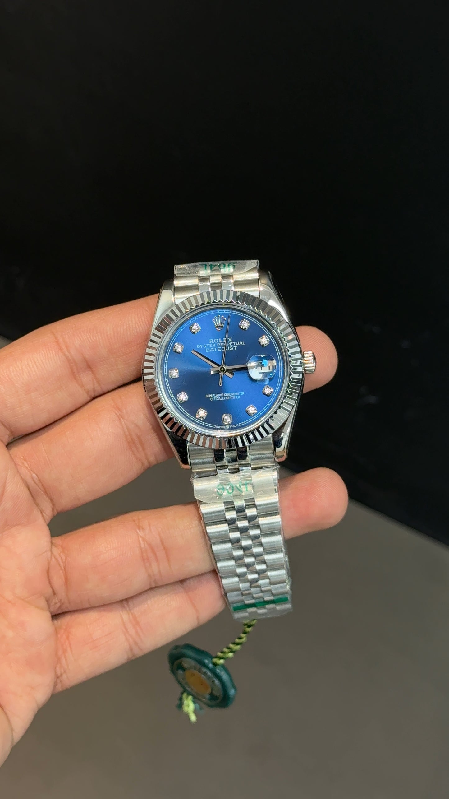 Datejust | Silver Chain | Blue Diamond Dial