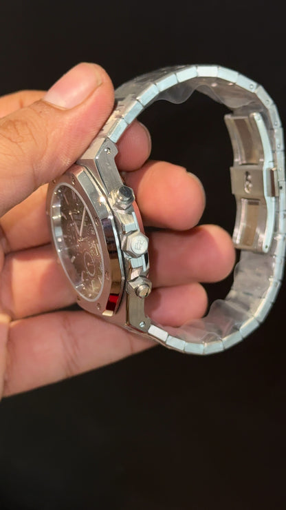 AP | Silver Chain | Green Chrono Dial