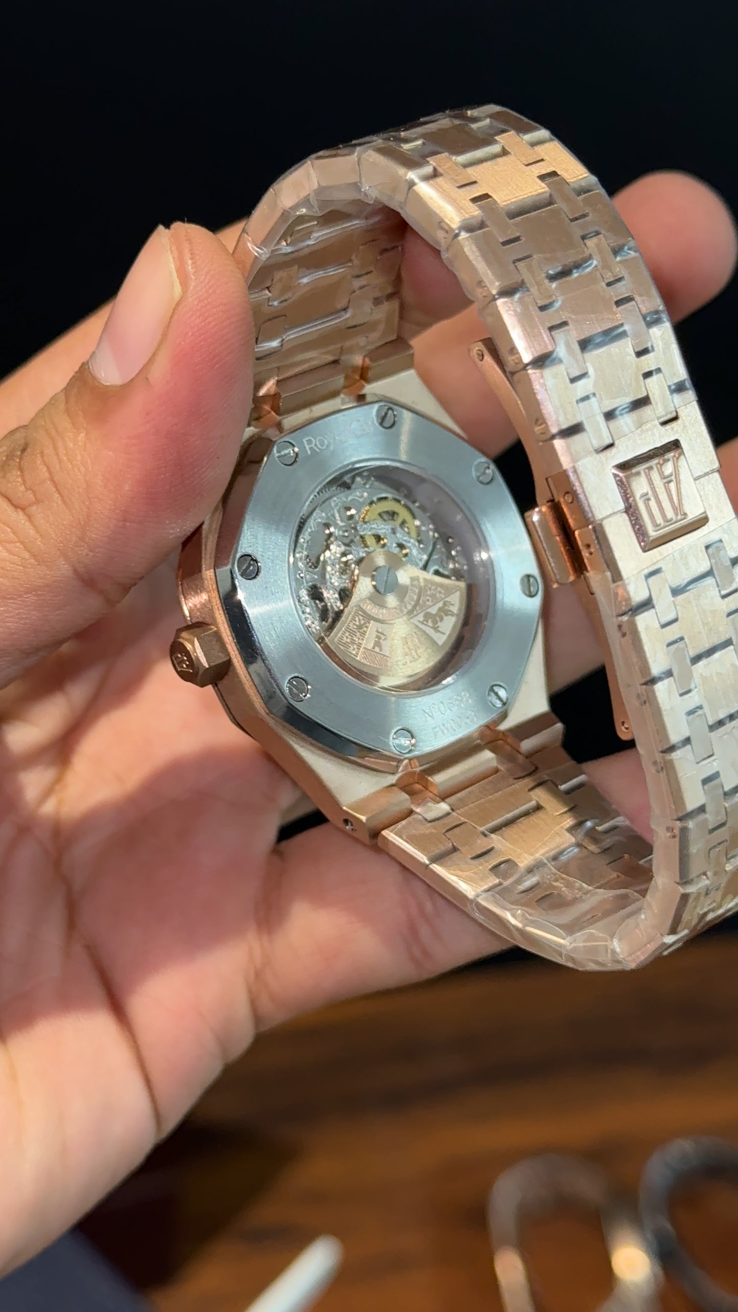 AP Skeleton | Auto | Rose Chain | Blue Dial