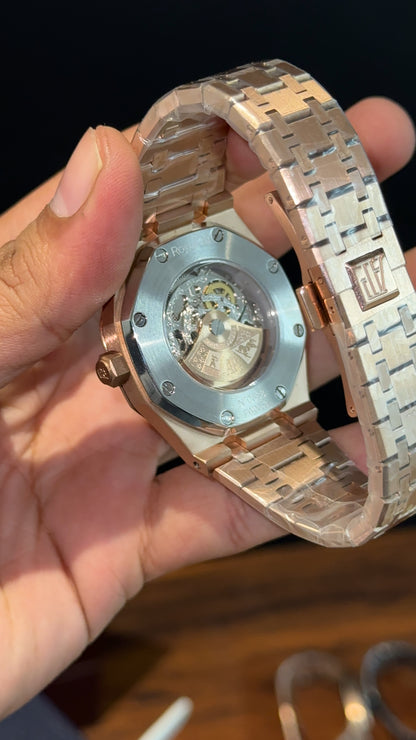 AP Skeleton | Auto | Rose Chain | Blue Dial