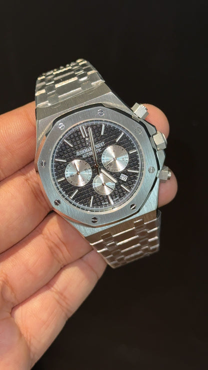 AP | Silver Chain | Silver Chrono | Black Dial