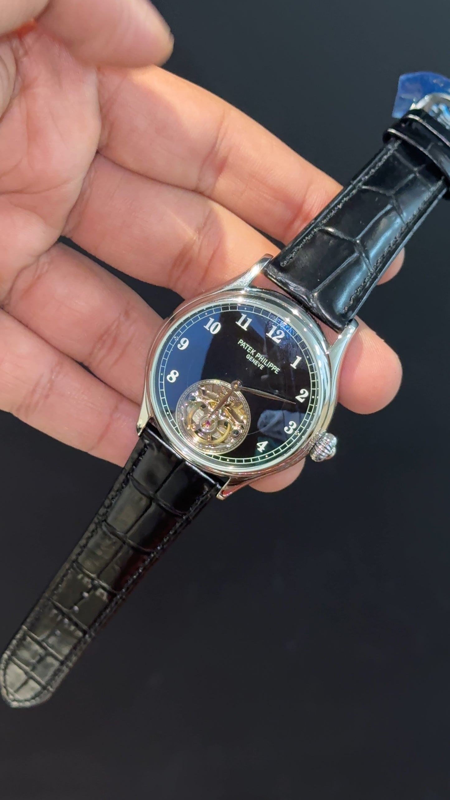 Pp Auto | Pendulum | Silver | Black Strap | Black Dial