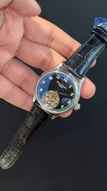 Pp Auto | Pendulum | Silver | Black Strap | Black Dial