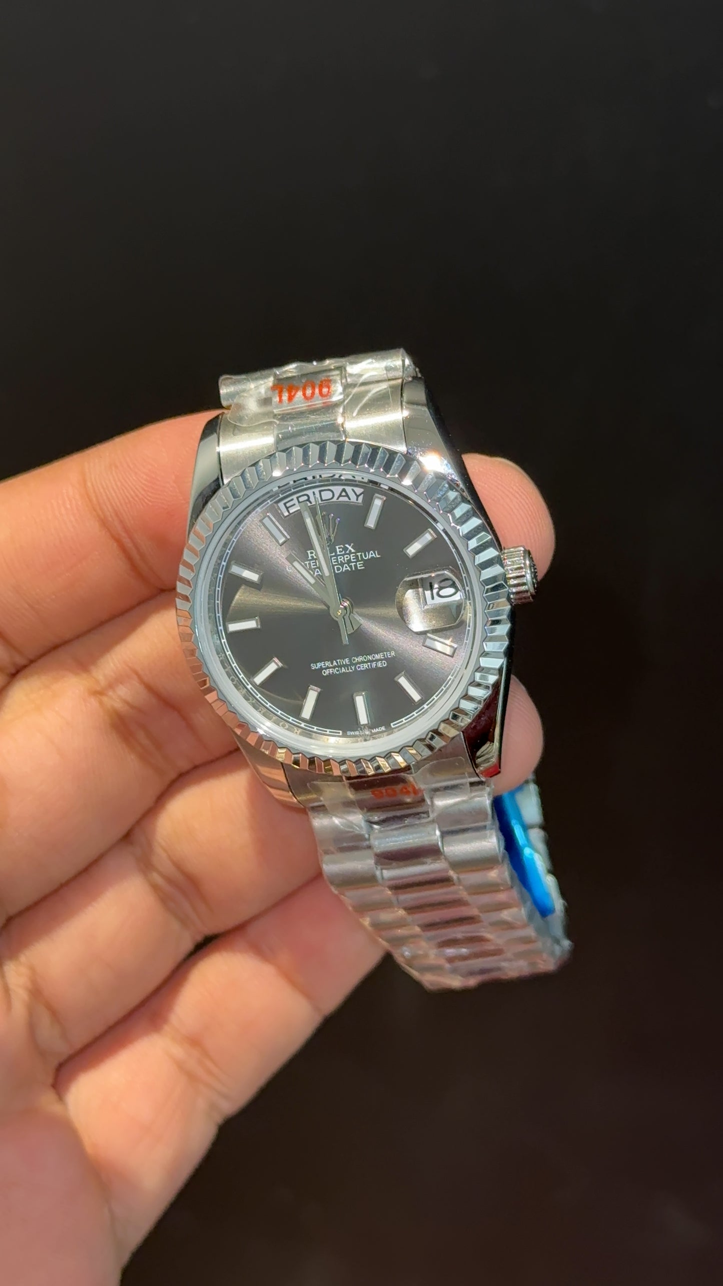 Datejust | 36mm | Silver President Chain | Grey Dial