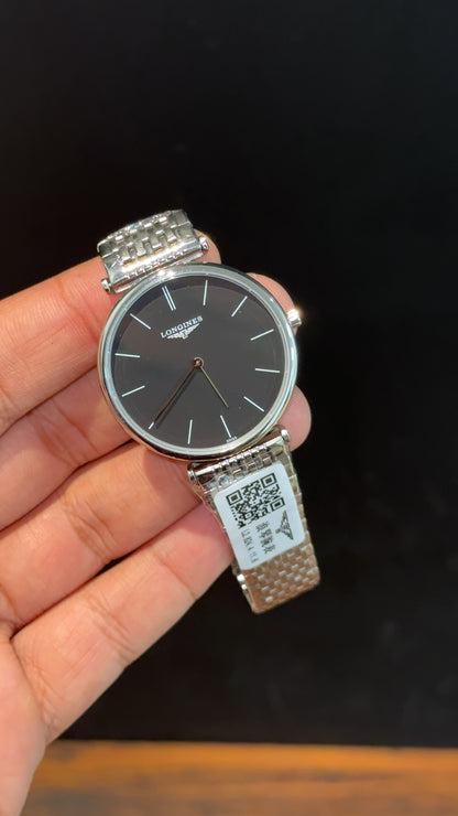 Longines | Silver Chain | Black Plain Dial - twentyfour
