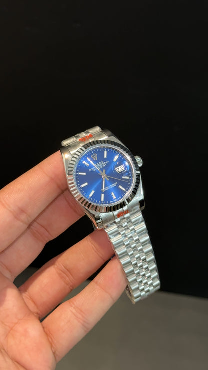 DateJust | 36mm | Silver Chain | Blue Dial