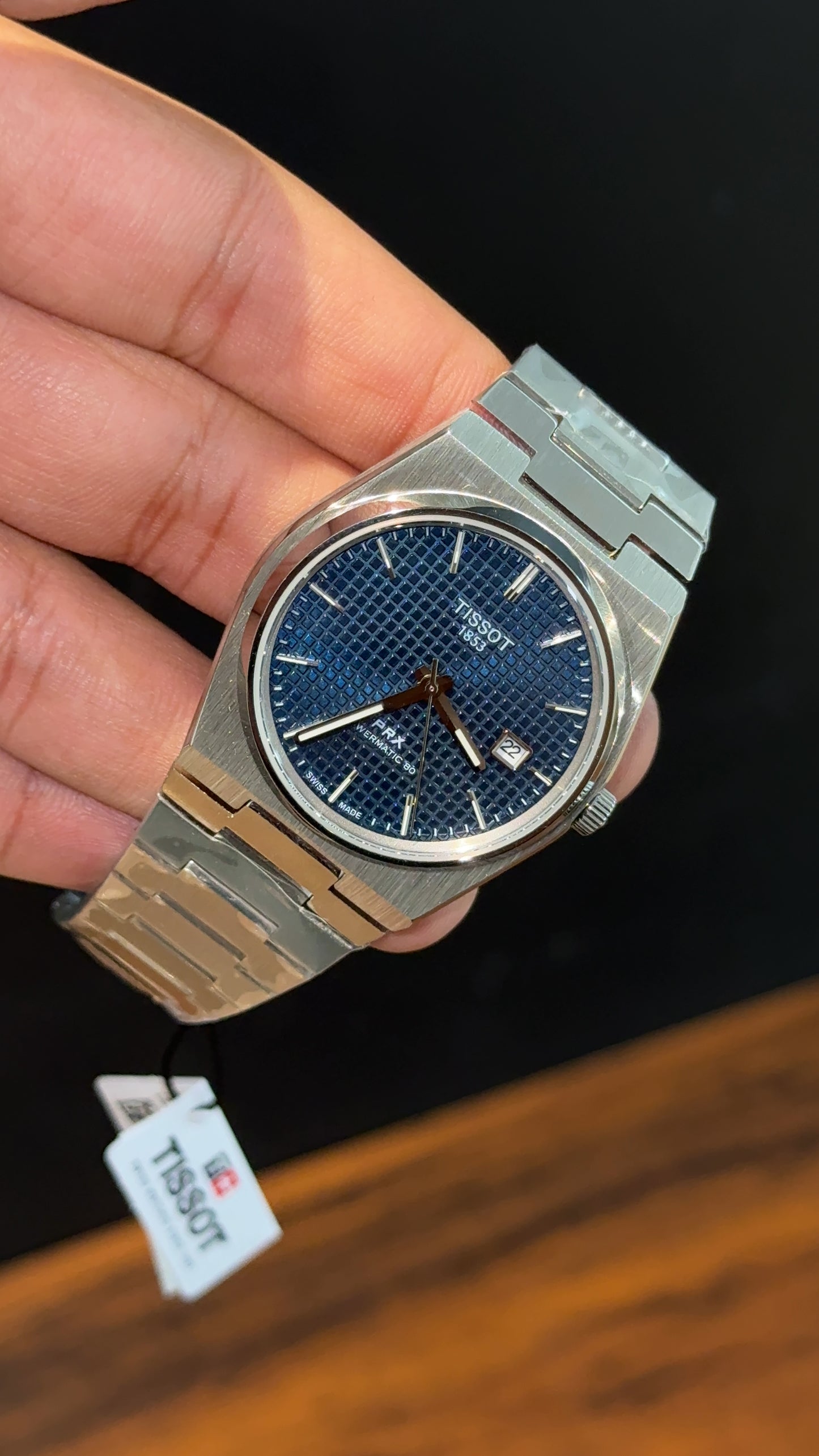 Tissot Prx | Auto | Silver Chain | Blue Texture Dial