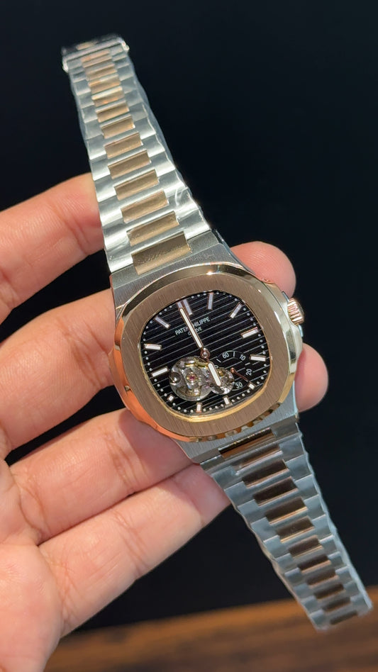 PP Auto | Rose Two Tone | Open Heart Edition | Black Dial