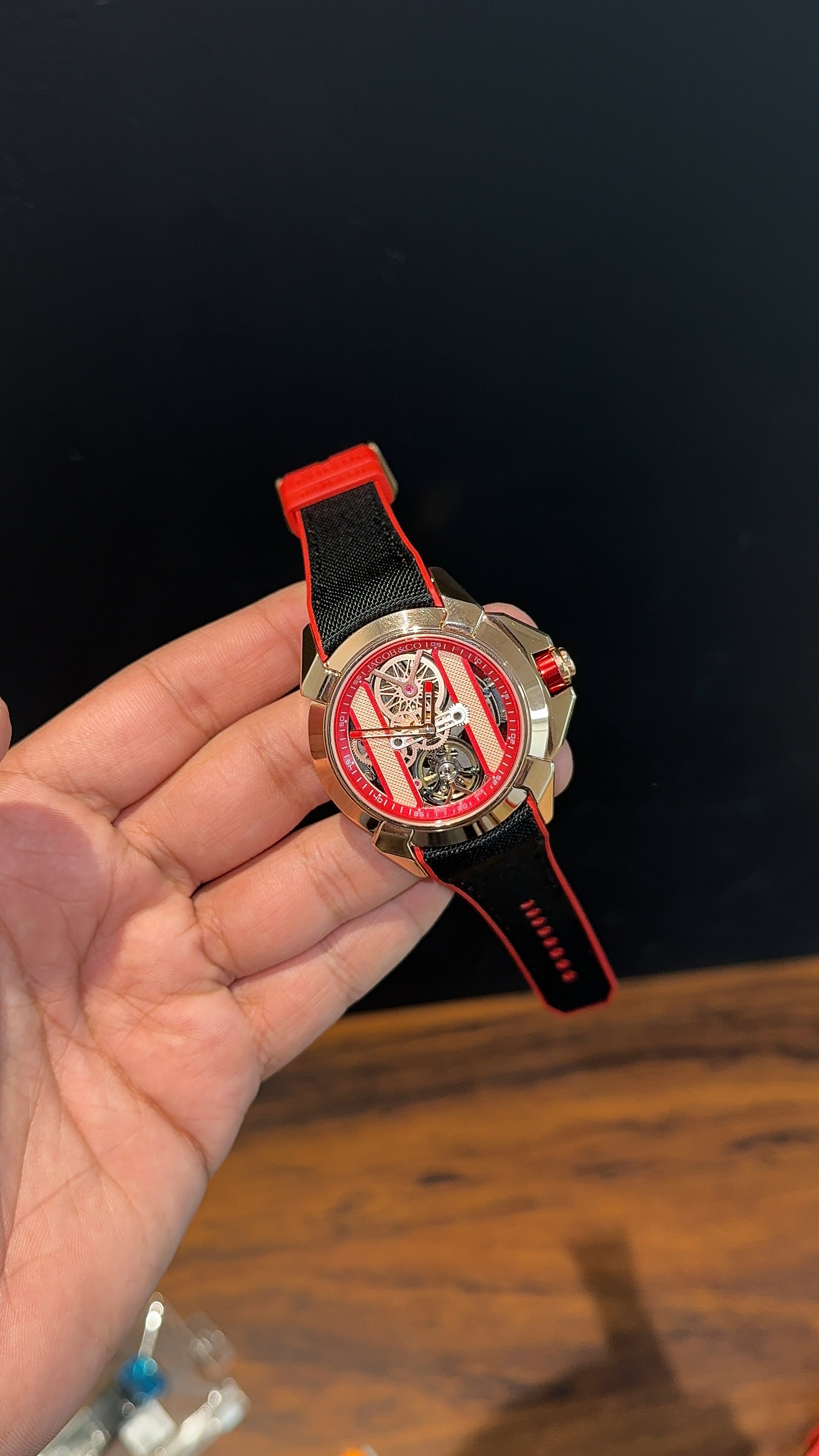 Jacob And Co | CR7 Edition | Rose Case | Red Black Strap | X Pendulum Machine | Red Dial - twentyfour