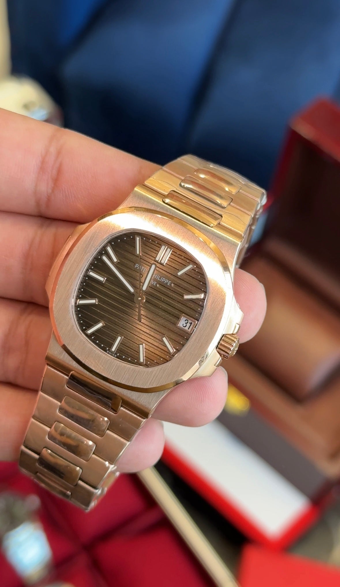 Patek Naut Rose gold brown