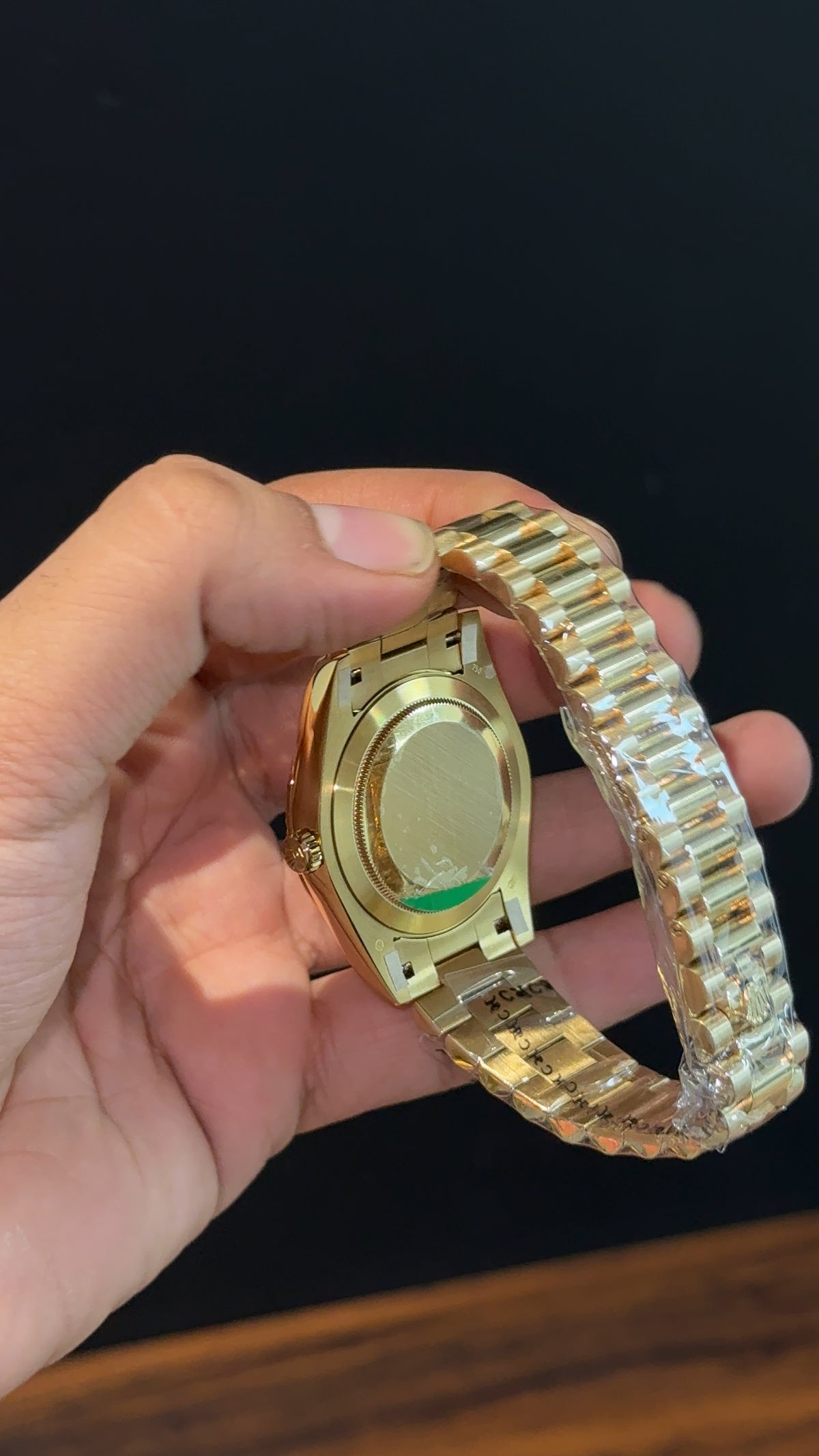 Premium DayDate | Gold Chain | Diamond Digit | Gradient Green Dial