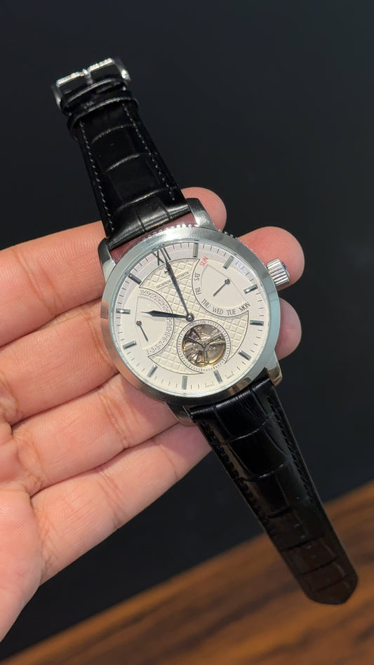 Vacheron Constantin | Black Leather Strap | Tourbillion | White Dial