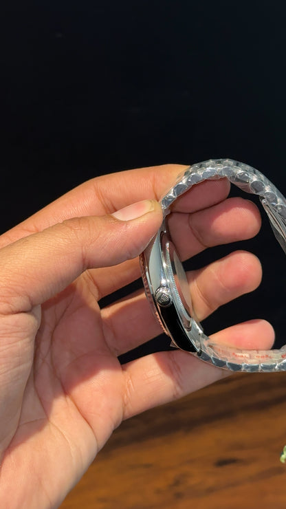 Daydate | Silver Chain | Diamond Digit | Blue Dial