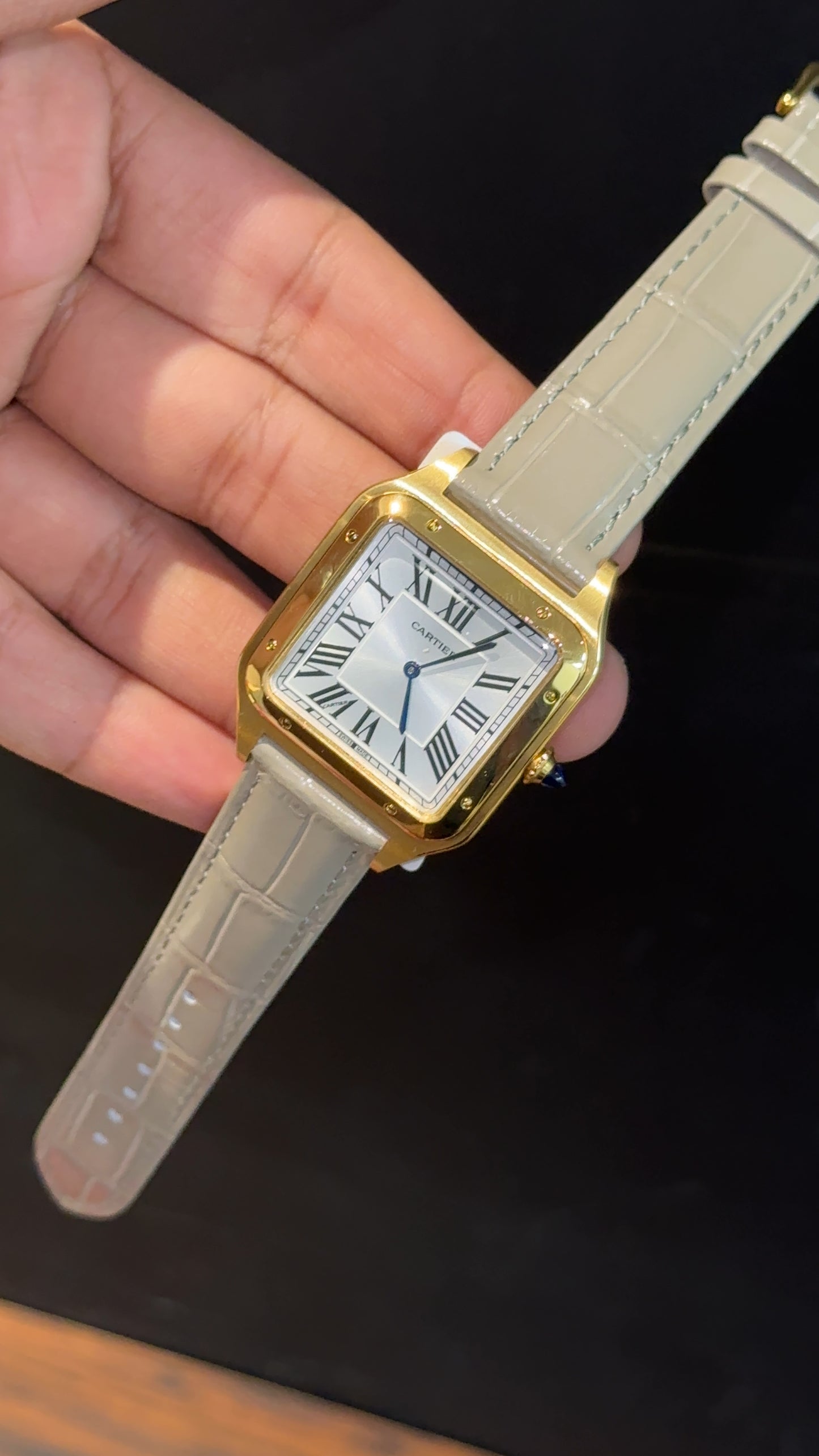 Cartier Dumont Lacquer | Gold Case | Cream Leather Strap | White Dial - twentyfour