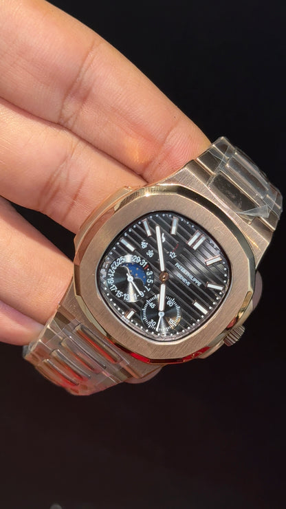 Pp Auto | Moonphase | Rose Chain | Sub Dark Grey Dials