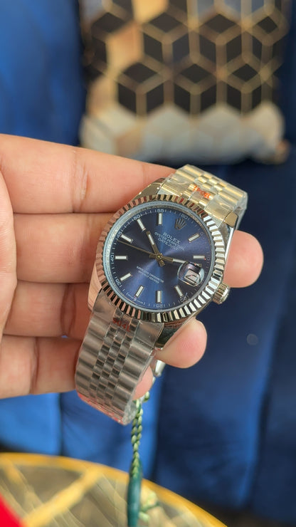 Datejust 36mm silver blue dial jubilee chain