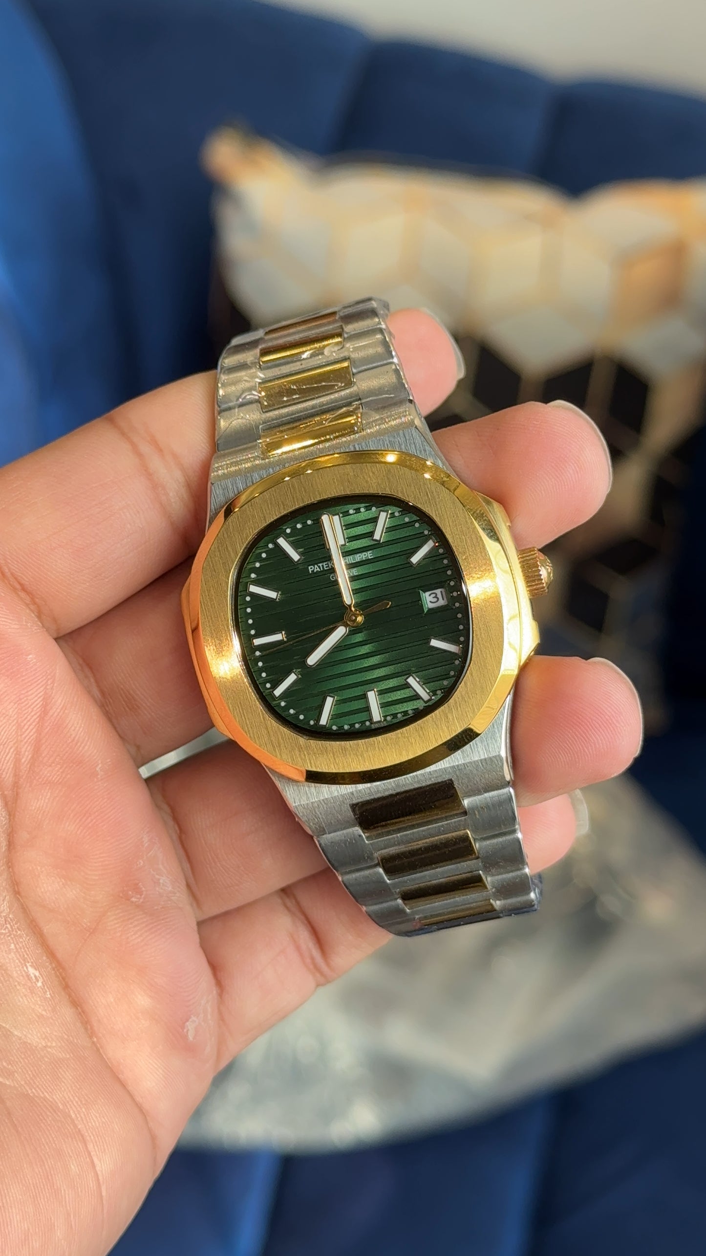 PP Auto | Gold Two Tone | Green Dial