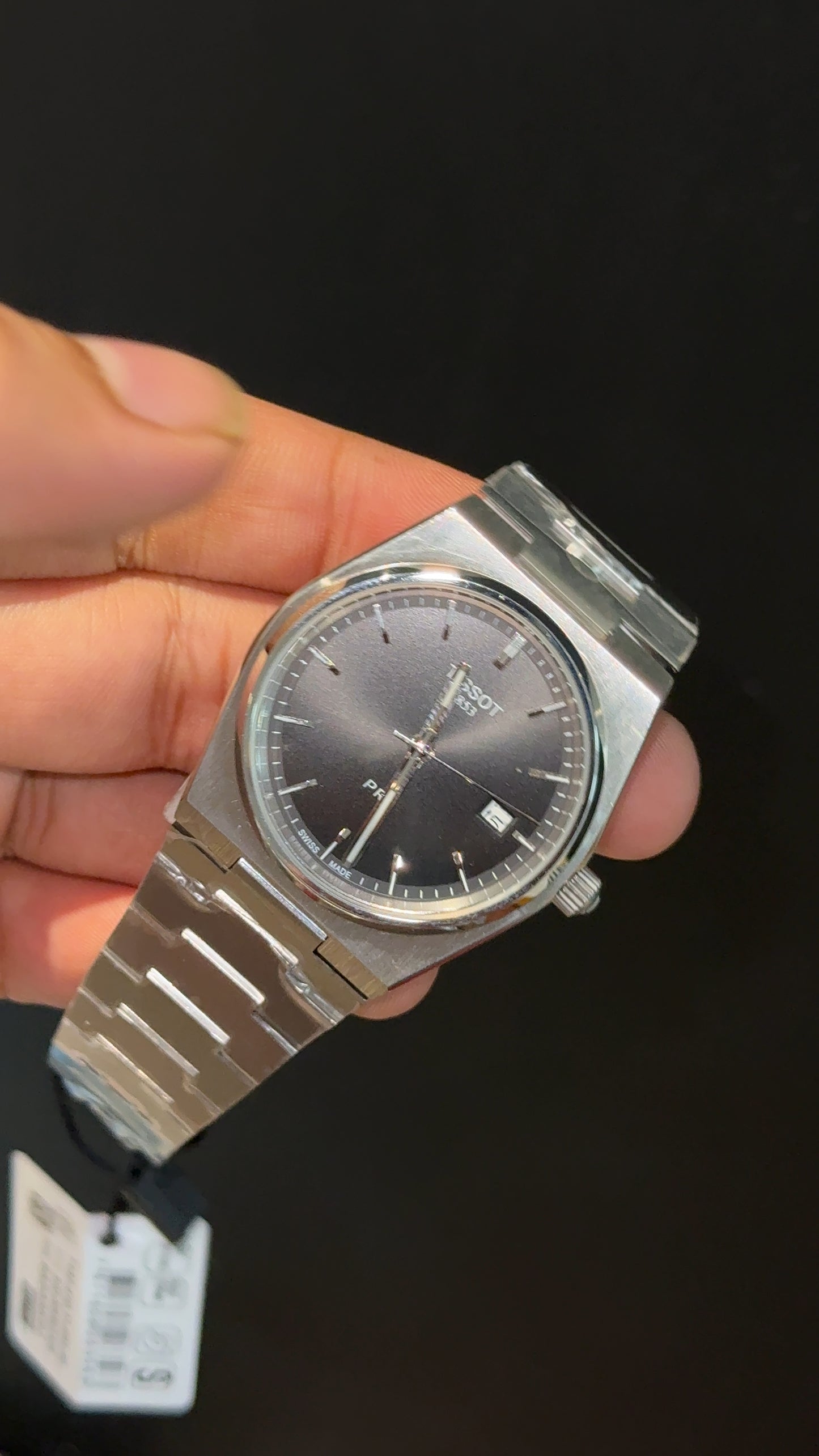 Tissot Prx | Quartz | Silver Chain | Black Plain Dial
