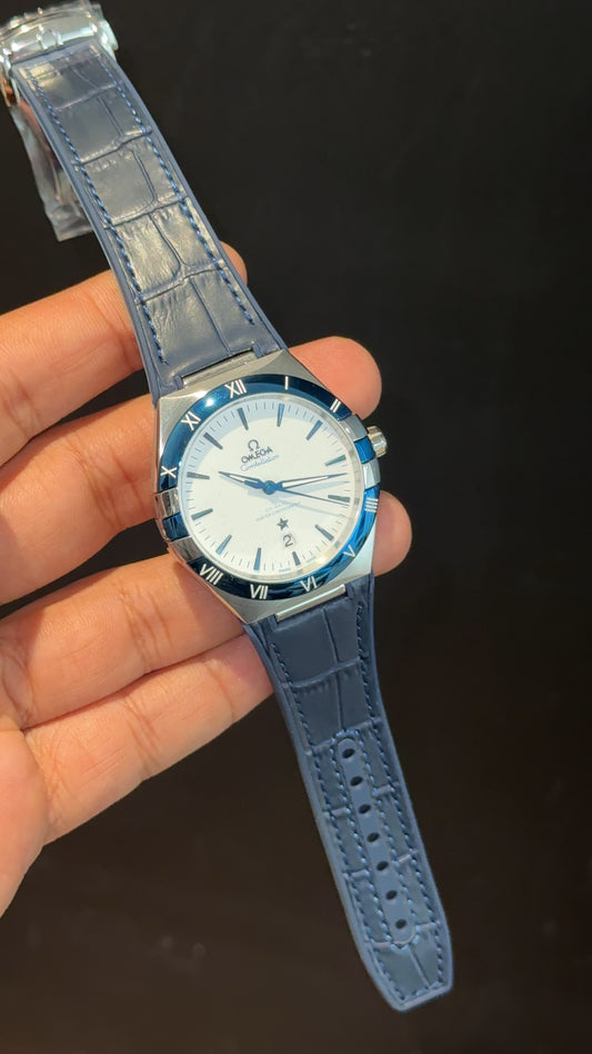 Omega Constellation | Silver Blue Case | Blue Strap | White Dial - twentyfour