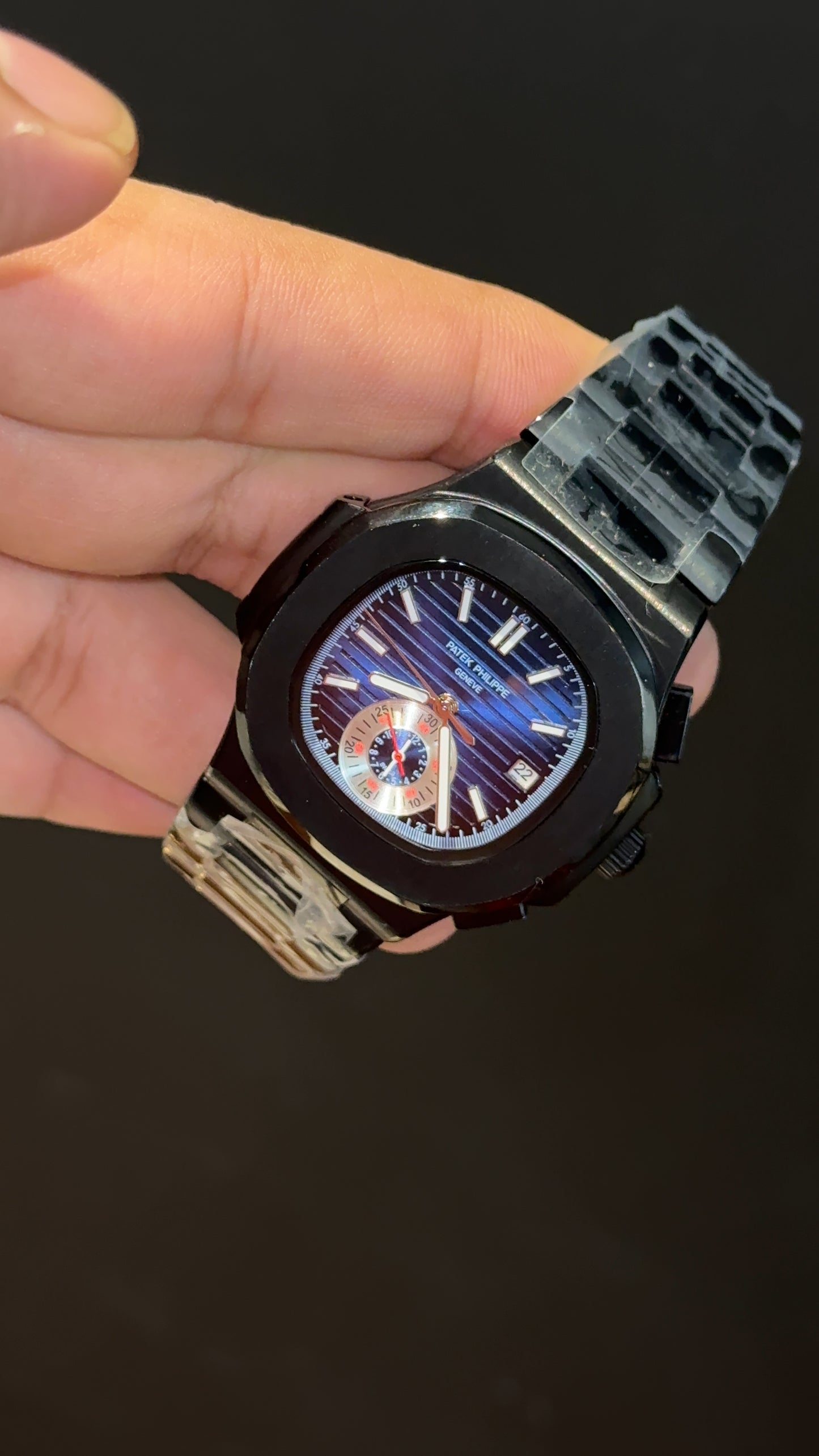 PP Auto | Single Time Edition | Black Chain | Dark Blue Dial