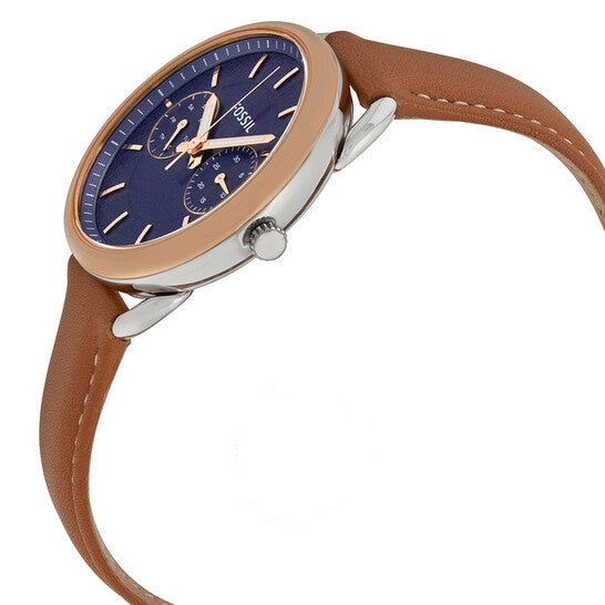 Fossil Women’s Quartz Brown Leather Strap Blue Dial 35mm ES4257