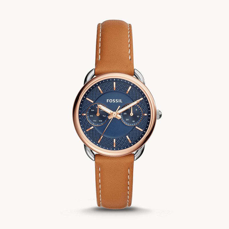Fossil Women’s Quartz Brown Leather Strap Blue Dial 35mm ES4257