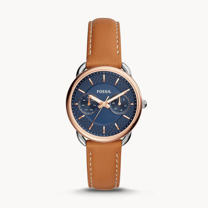 Fossil Women’s Quartz Brown Leather Strap Blue Dial 35mm ES4257