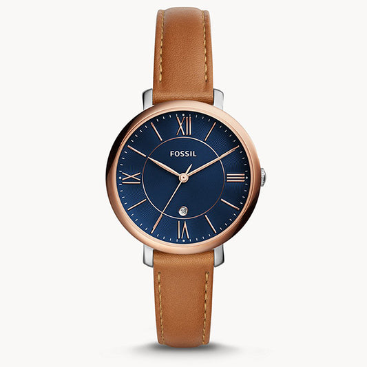 Fossil Women’s Quartz Brown Leather Strap Blue Dial 36mm Watch ES4274