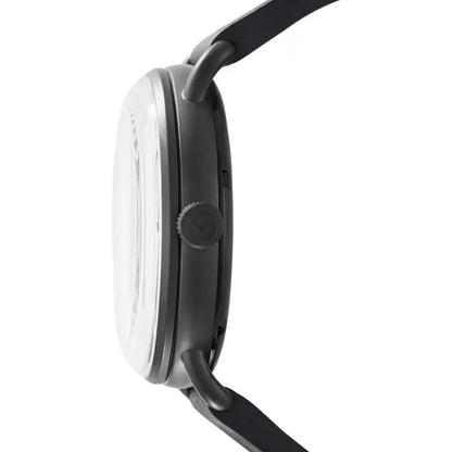 Emporio Armani Men’s Automatic Leather Strap Black Dial 43mm Watch AR 60028