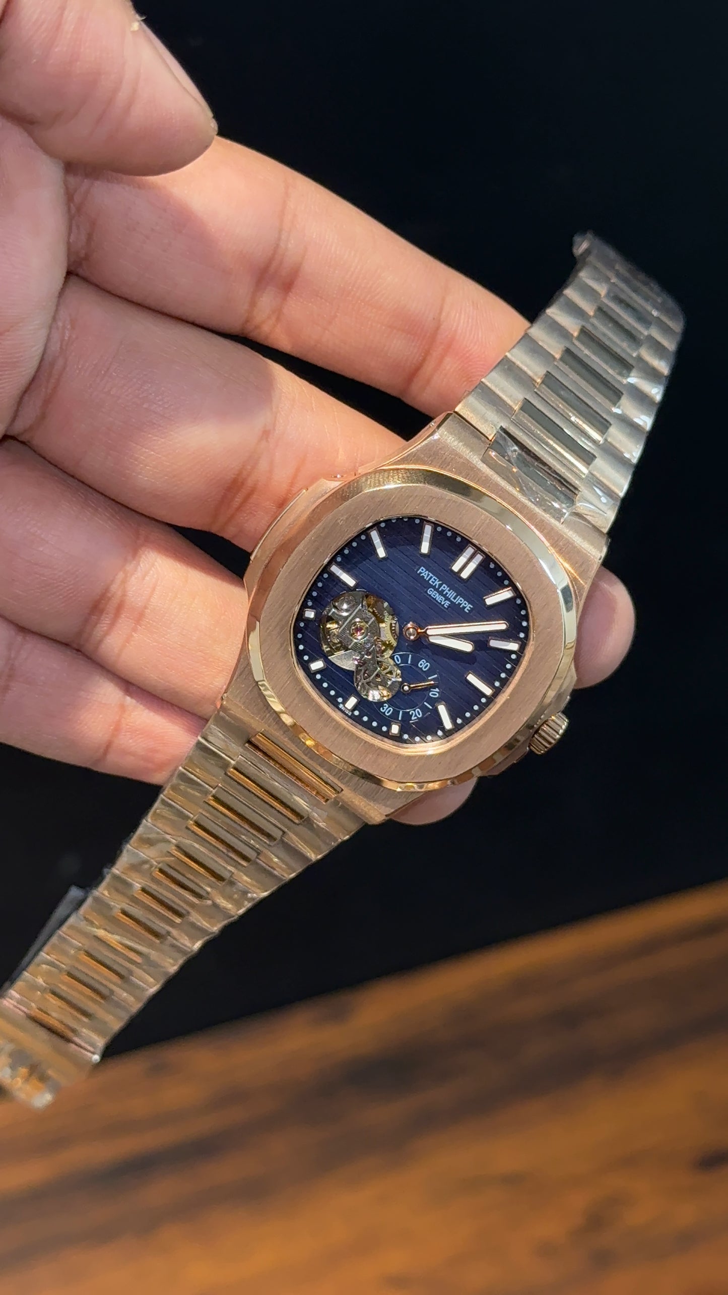 PP Auto | Rose Chain | Open Heart Edition | Blue Dial