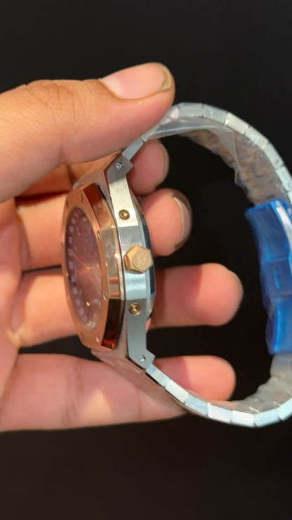 AP Auto | Rose Two Tone | Chrono | Calendar Edition | Blue Dial