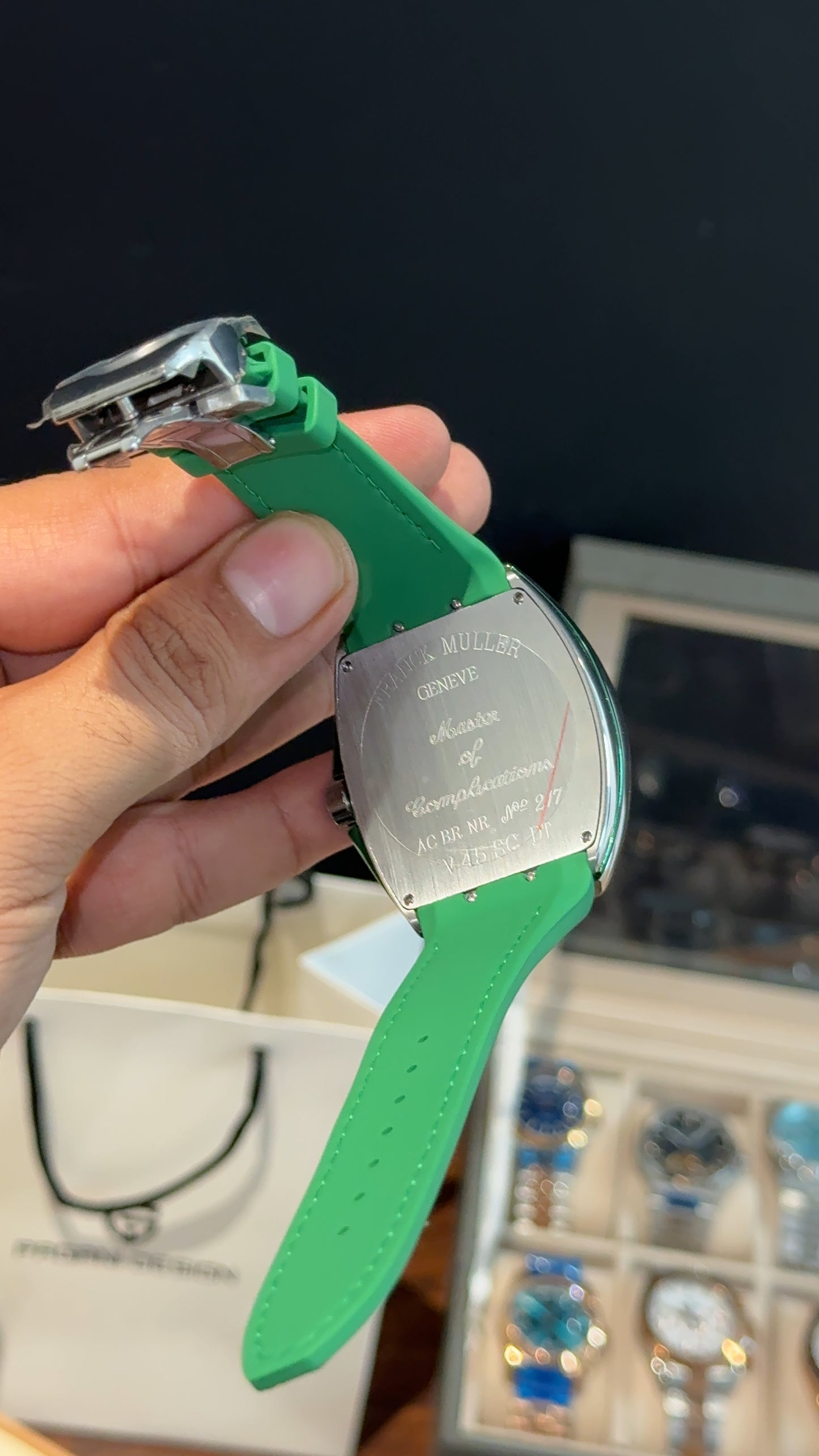 Premium Franck Muller | Vanguard Edition | Green Leather Strap | Green Dial