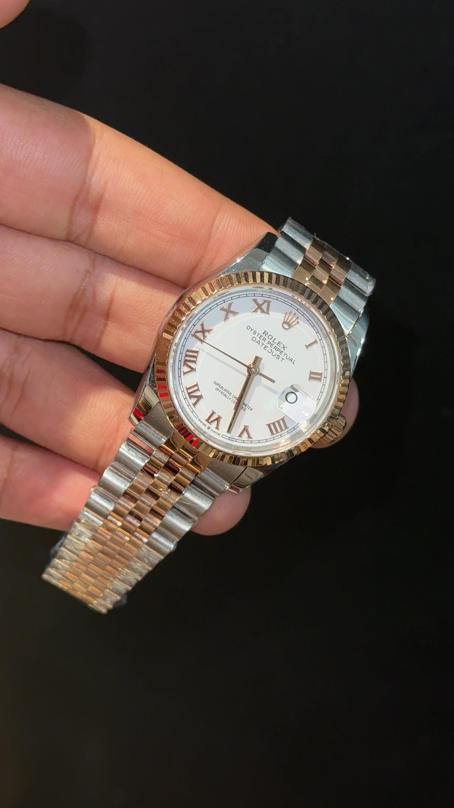 Premium Datejust | 36mm | Rose Two Tone | White Roman Dial