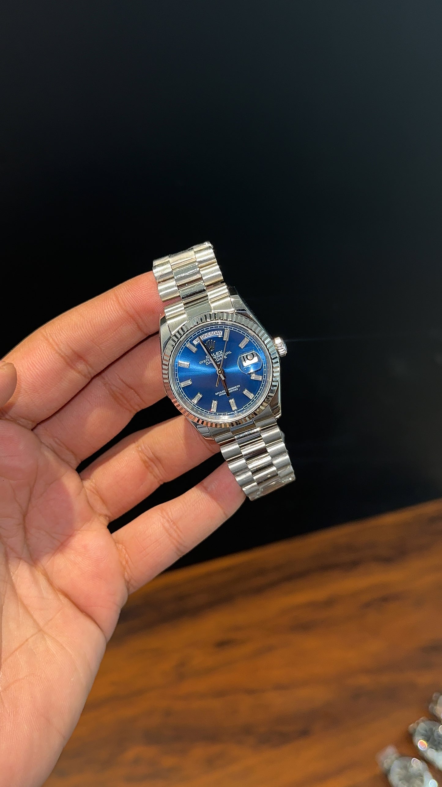Premium DayDate | 36mm | Silver Chain | Blue Dial - twentyfour