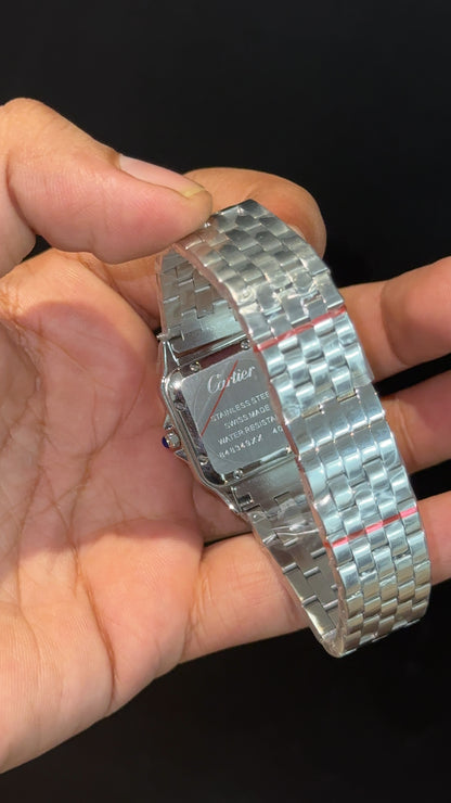 Cartier Panthere | 26mm | Woman  | Diamond Case | Silver Chain | White Dial