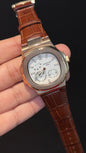Pp Auto | Rose Case | Brown Strap | Moonphase | Sub White Dial